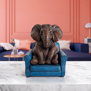 Elephant Was Welcomed Home (Bronze Sculpture, Small)