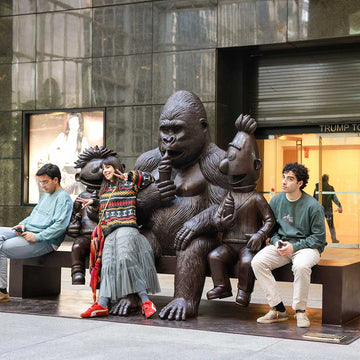 Ernie and Bert Love Gorilla (Bronze Sculpture)