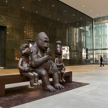 Ernie and Bert Love Gorilla (Bronze Sculpture)