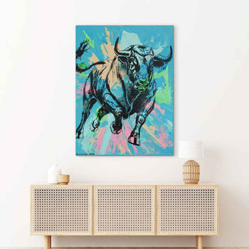 Exploding Bull (Original Painting)