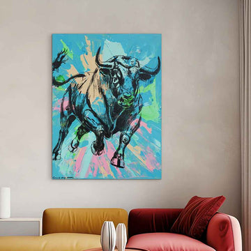 Exploding Bull (Original Painting)