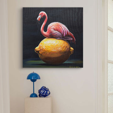 Flamingo and a Lemon Was a Beautiful Site (Original Painting)