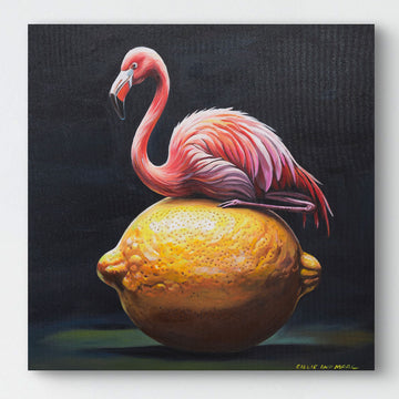 Flamingo and a Lemon Was a Beautiful Site (Original Painting)