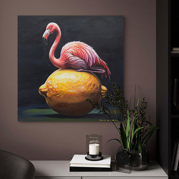 Flamingo and a Lemon Was a Beautiful Site (Original Painting)