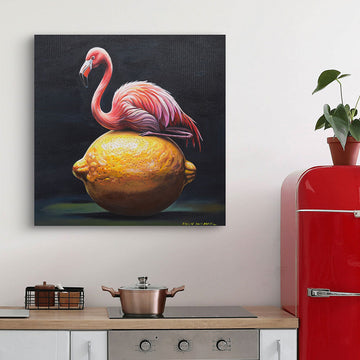 Flamingo and a Lemon Was a Beautiful Site (Original Painting)