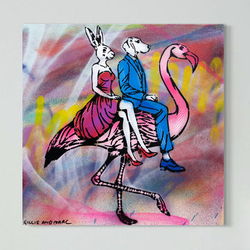 Flamingo in Pink (Original Painting)