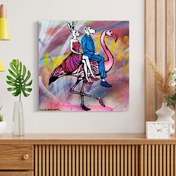 Flamingo in Pink (Original Painting)