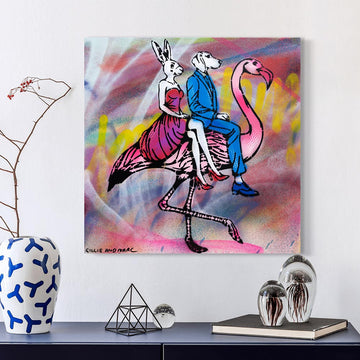 Flamingo in Pink (Original Painting)