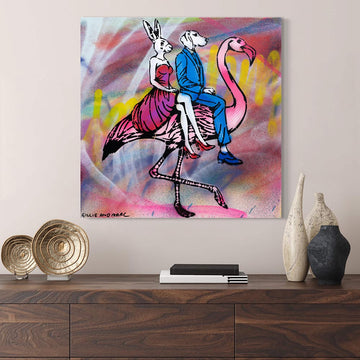 Flamingo in Pink (Original Painting)