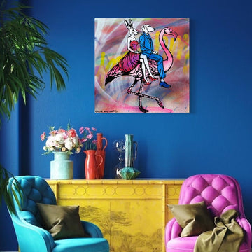 Flamingo in Pink (Original Painting)