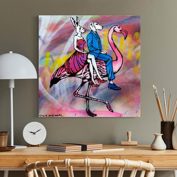 Flamingo in Pink (Original Painting)