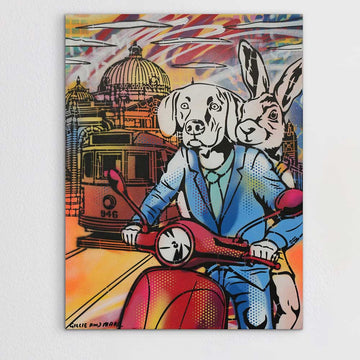 Flinders Street Station Riders (Original Painting)