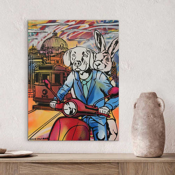 Flinders Street Station Riders (Original Painting)