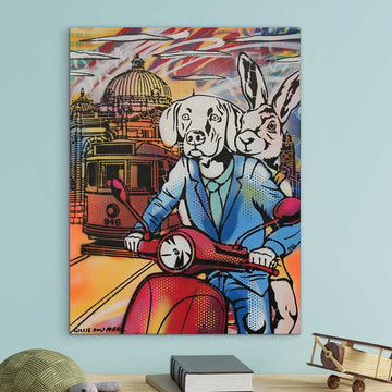 Flinders Street Station Riders (Original Painting)