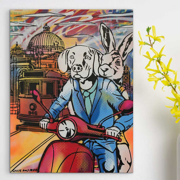 Flinders Street Station Riders (Original Painting)