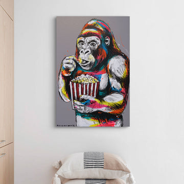 Gorilla Loves Popcorn (Original Painting)