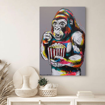 Gorilla Loves Popcorn (Original Painting)