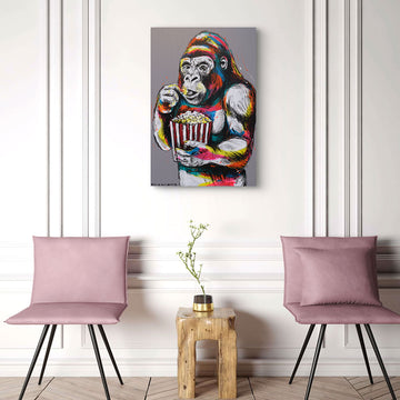 Gorilla Loves Popcorn (Original Painting)