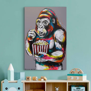 Gorilla Loves Popcorn (Original Painting)