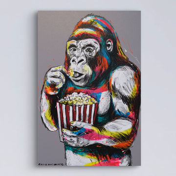 Gorilla Loves Popcorn (Original Painting)