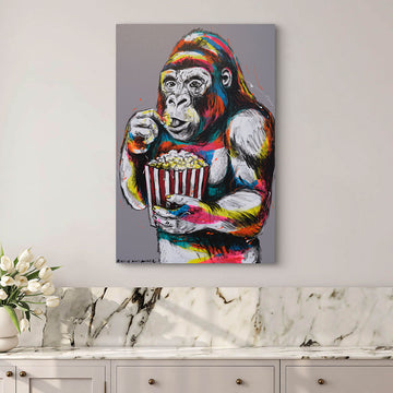 Gorilla Loves Popcorn (Original Painting)