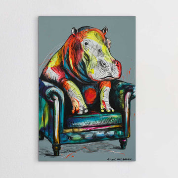 He Was a Happy Hippo (Original Painting)