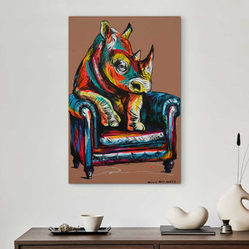 He Was a Happy Rhino (Original Painting)