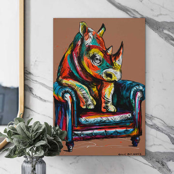 He Was a Happy Rhino (Original Painting)