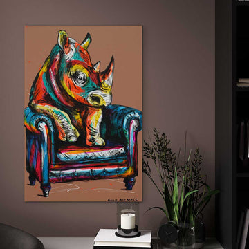He Was a Happy Rhino (Original Painting)