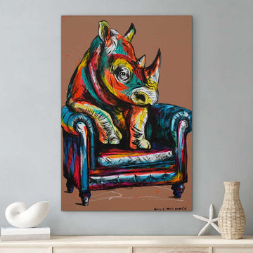 He Was a Happy Rhino (Original Painting)