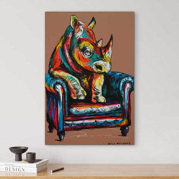 He Was a Happy Rhino (Original Painting)