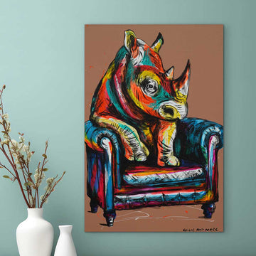 He Was a Happy Rhino (Original Painting)