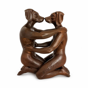 He Was in Love with his Better Self Every Day (Bronze Sculpture, Miniature Collection)
