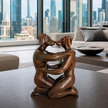 He Was in Love with his Better Self Every Day (Bronze Sculpture, Miniature Collection)