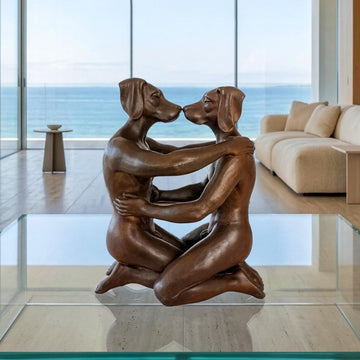 He Was in Love with his Better Self Every Day (Bronze Sculpture, Miniature Collection)