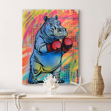 Hippo Boxer (Original Painting)