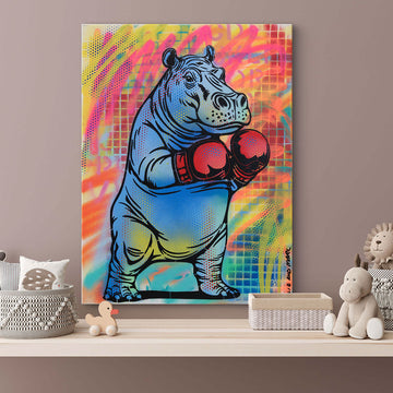Hippo Boxer (Original Painting)