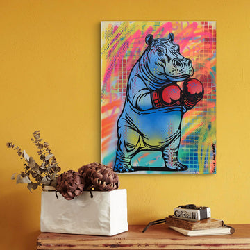 Hippo Boxer (Original Painting)