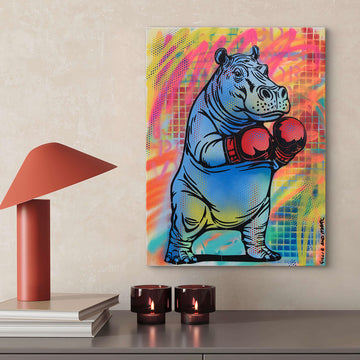 Hippo Boxer (Original Painting)