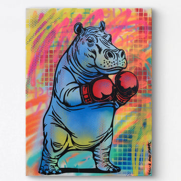 Hippo Boxer (Original Painting)