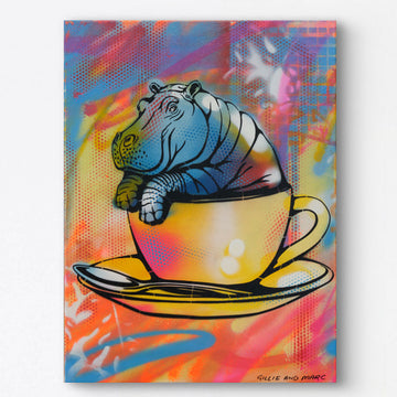 Hippo in a Cup (Original Painting)