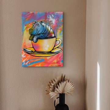 Hippo in a Cup (Original Painting)