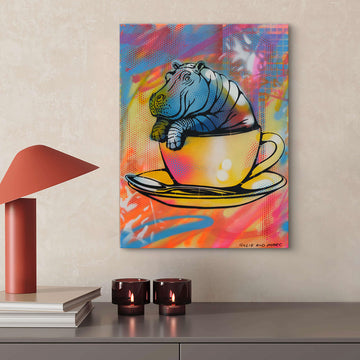 Hippo in a Cup (Original Painting)
