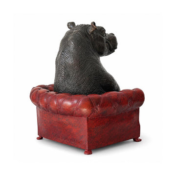 Hippo Took a Seat with Trust (Bronze Sculpture, Small)