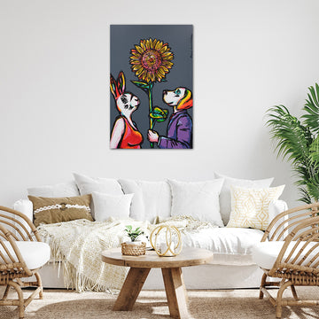 Huge Sunflower Love (Original Painting)