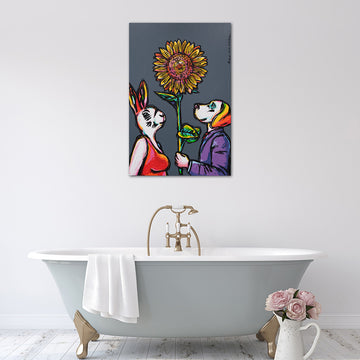 Huge Sunflower Love (Original Painting)