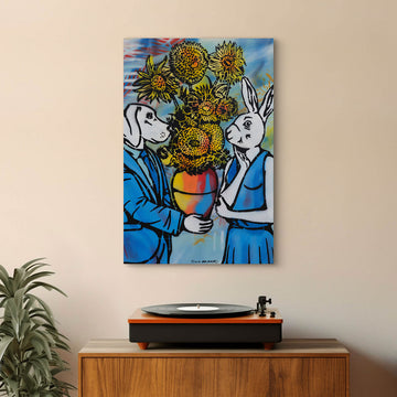 In Love with Flowers (Original Painting)