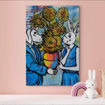 In Love with Flowers (Original Painting)