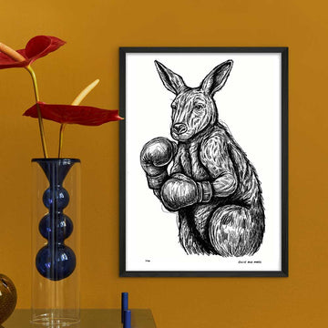 Kangaroo Boxing to Survive (Giclee Canvas Print)