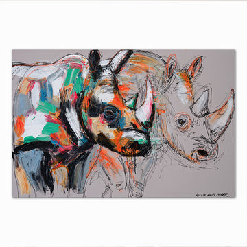 Knight, the Disappearing White Rhino (Original Painting)